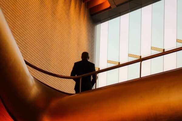 British Library man standing
